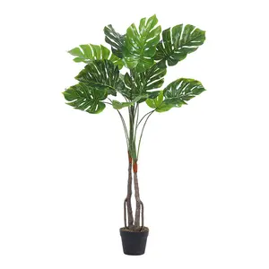 120cm H Artificial Palm Plants in Pot Fake Plants Tropical Palm Tree Potted Monstera Plant Tree for Indoor Decoration