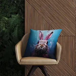 Rabbit Face Splashart Outdoor Cushion 60cm x 60cm