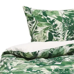 Duvet Cover Set GREENWOOD 155 x 220 cm Cotton Sateen Green