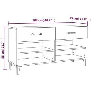 Berkfield Shoe Cabinet Sonoma Oak 102x35x55 cm Engineered Wood