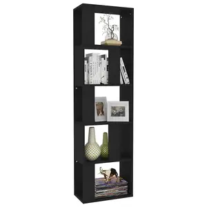 Berkfield Book Cabinet/Room Divider Black 45x24x159 cm Engineered Wood