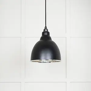 Hammered Nickel Brindley Pendant in Elan Black