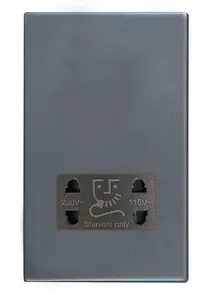 Hamilton G2 115/230V Dual Voltage Shaver Socket - Anthracite Grey/Grey Inserts