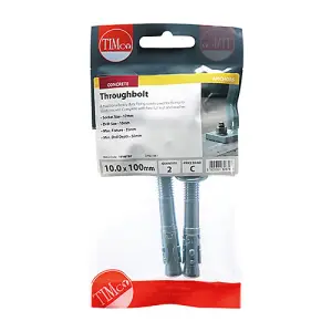 TIMCO Roofing Bolts & Square Nuts Silver - M6 x 100