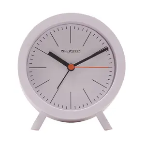 Analogue Quartz Movement / Crystal Alarm Tabletop Clock White