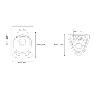 GoodHome Teesta White Rimless Wall hung Square Toilet pan with Soft close seat