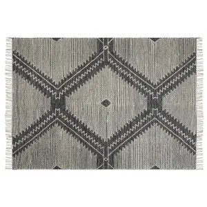 Cotton Area Rug 160 x 230 cm Black and White ARBAA