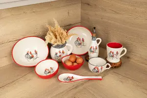 Farmhouse Hand Painted Ceramic Kitchen Dining Flat Based Pourer Jug (H) 20cm