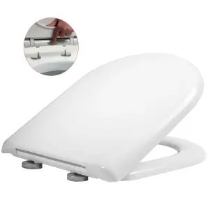 Roper Rhodes D Shaped District Soft Close Toilet Seat - Top Fix Quick Release