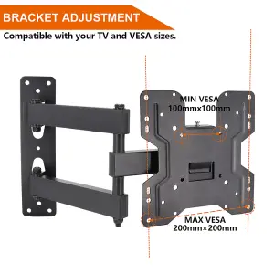 SunDaze Monitor TV Wall Mount Bracket Swivel & Tilt for 14" - 50" LED Curved QLED QE 4K LCD OLED SUHD UHD