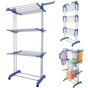 Alivio Large 4 Tier Folding Airer Dryer Rack for Indoor/Outdoor Use