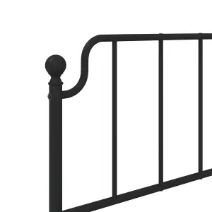 Berkfield Metal Bed Frame without Mattress with Headboard Black 80x200cm