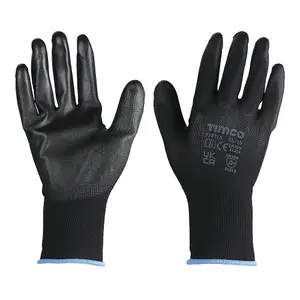 Timco - Durable Grip Gloves - PU Coated Polyester - Multi Pack (Size X Large - 12 Pieces)