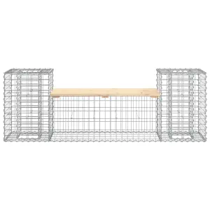 Berkfield Garden Bench Gabion Design 183x41x60.5 cm Solid Wood Pine