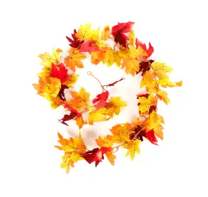 Pack of 2 Best Artificial 175cm (6ft) Large Maple Leaf Autumn Halloween Garlands