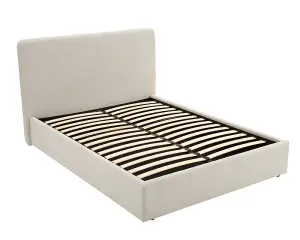 TEDDY BOUCLE 5FT Kingsize Ottoman Storage Bed in Beige