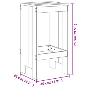 Ayano Brayden Studio Bar Set with Wood Frame and Solid Wood Outer Material Black