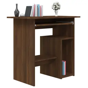 Berkfield Desk Brown Oak 80x45x74 cm Engineered Wood