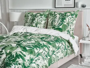 Duvet Cover Set GREENWOOD 135 x 200 cm Cotton Sateen Green