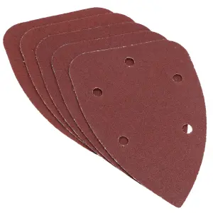 Hook And Loop Detail Sanding Pads Discs 140mm Triangular 80 Grit Medium 100pc