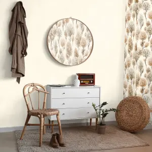 Galerie Julie Feels Home Off White Shimmery Plain Tilia Wallpaper Roll