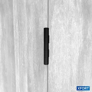 XFORT 4 Inch (100mm) Matt Black Ball Bearing Hinges, Steel Door Hinge for Wooden Doors (2 Pairs)