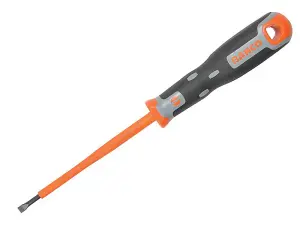 Bahco 033.040.100 Tekno+ VDE Screwdriver Slotted Tip 4.0mm x 100mm BAH033040