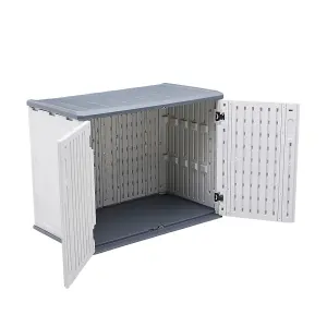 White Waterproof Resin Outdoor Garden Storage Box Lockable