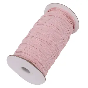 5mm Wide Flat Elastic Band, Adjustable Strech Elastic Cord Flat Tape, Pink - 25 metres