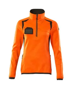 Mascot Accelerate Safe Ladies Half Zip Microfleece (Hi-Vis Orange/Dark Anthracite)  (X Large)