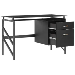 Home Office Desk with Storage Black MORITON