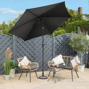 2.7m Crank and Tilt Parasol - Black