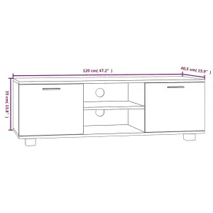 Berkfield TV Cabinet Concrete Grey 120x40.5x35 cm Engineered Wood