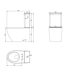 GoodHome Kentia White Close-coupled Round Toilet & cistern with Soft close seat & Close coupled cistern