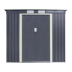 Rowlinson Trentvale 6x4 ft Pent Dark grey Metal 2 door Shed