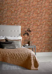 Arthouse Urban Brick Red Wallpaper