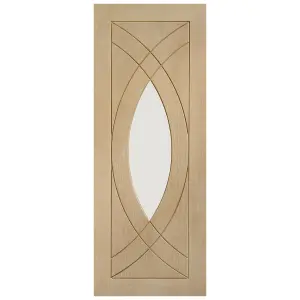 Internal Oak Treviso Door with Clear Glass  - 1981 x 610 x 35mm (24")