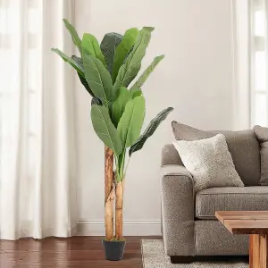 Artificial Plant House Plant Fake Garden Plant Banana Tree in Black Pot 150 cm