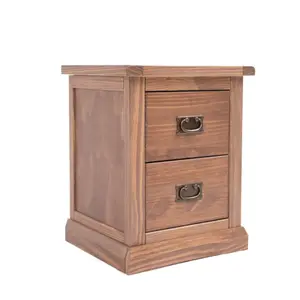 Tirolo 2 Drawer Bedside Table Brass Drop Handle