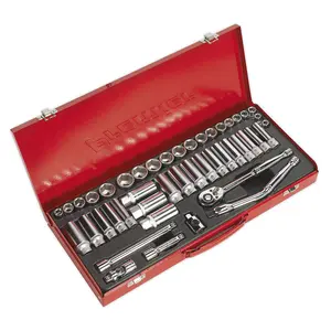 Sealey Deluxe Socket Set 45 Pieces DuoMetric Chrome Vanadium Steel AK692