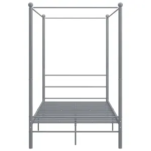 Berkfield Canopy Bed Frame Grey Metal 120x200 cm