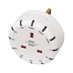 Brennenstuhl Electronic Countdown Timer 13A Mains Plug In Digital Timer Switch Socket Plug