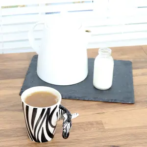 Zebra Mugs Set Coffee & Tea Cup Pack of 4 by Laeto House & Home - INCLUDING FREE DELIVERY