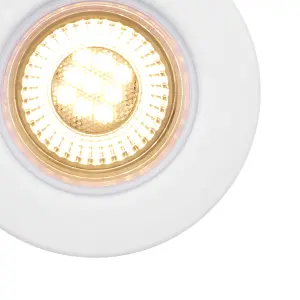 GoodHome Hodgkin Matt White Fixed LED Fire-rated Warm white Downlight IP65