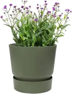 30cm Living Round Decor Recycled Material Indoor Garden Balcony Window Container Holder Plant Flower Organizer Pot, Green