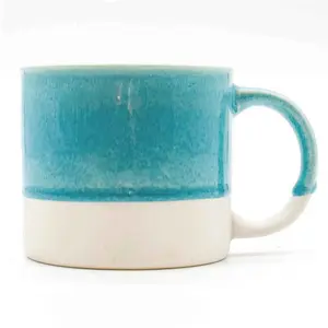 Scandi Home Set of 2 480ml Terra Fusion Turquoise Reactive Glazed Ceramic Mugs