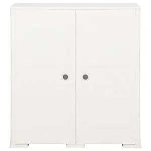 Berkfield Plastic Cabinet 79x43x85.5 cm Wood Design White