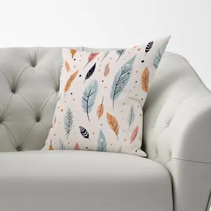 Pastel Feather Pattern Cushions 33cm x 48cm