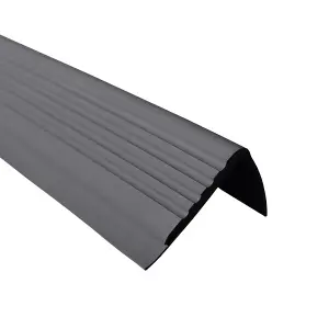 Anti non slip stair PVC nosing rubber angle step edge trim  PMW 90cm dark gray