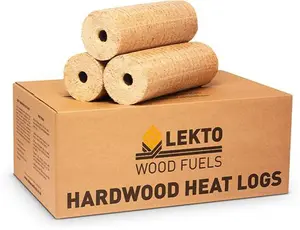 Hardwood Heat Logs - Hottest Burning Wood Fuel | Lekto Woodfuels 4 X 20Kg Mini Pack